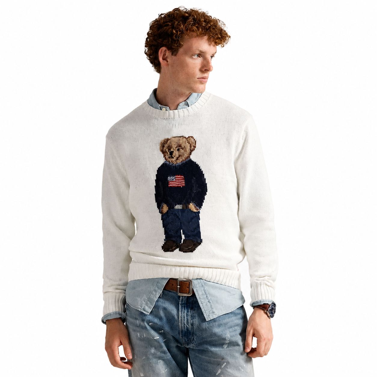 Ralph Lauren Polo Bear Cotton-Linen Sweater