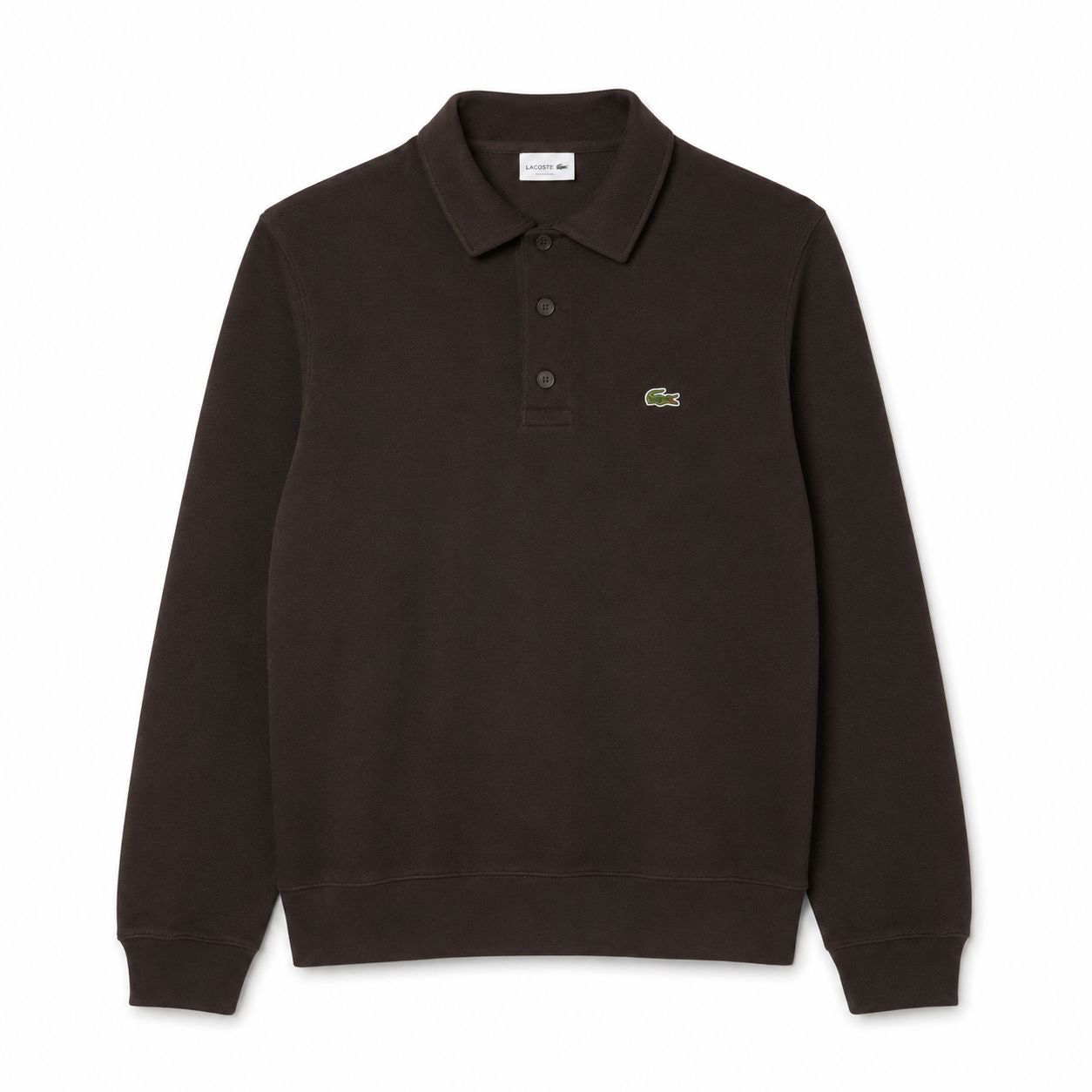Lacoste Ribbed Cotton Sweatshirt With Polo Collar