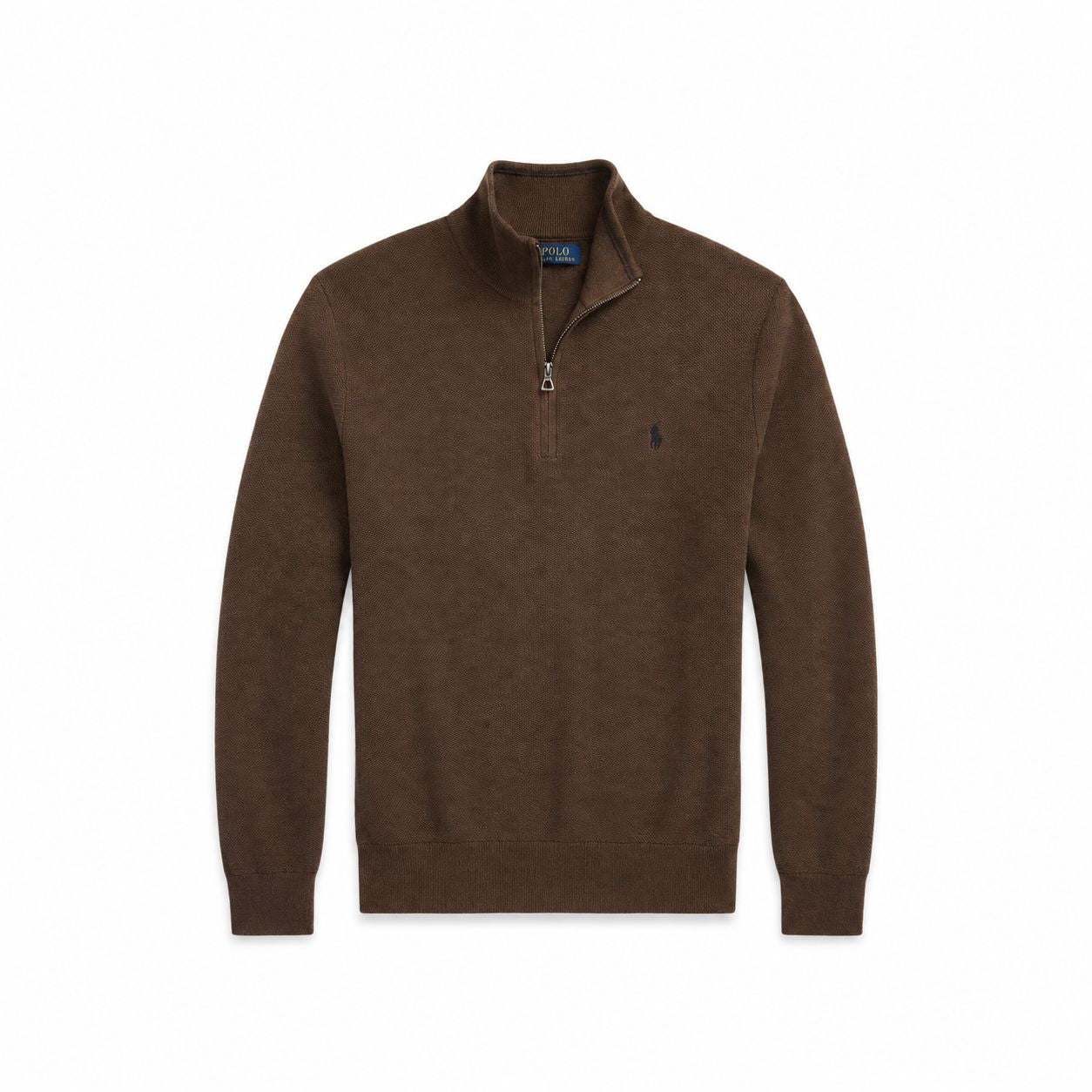 Ralph Lauren Mesh-Knit Cotton Quarter-Zip Sweater