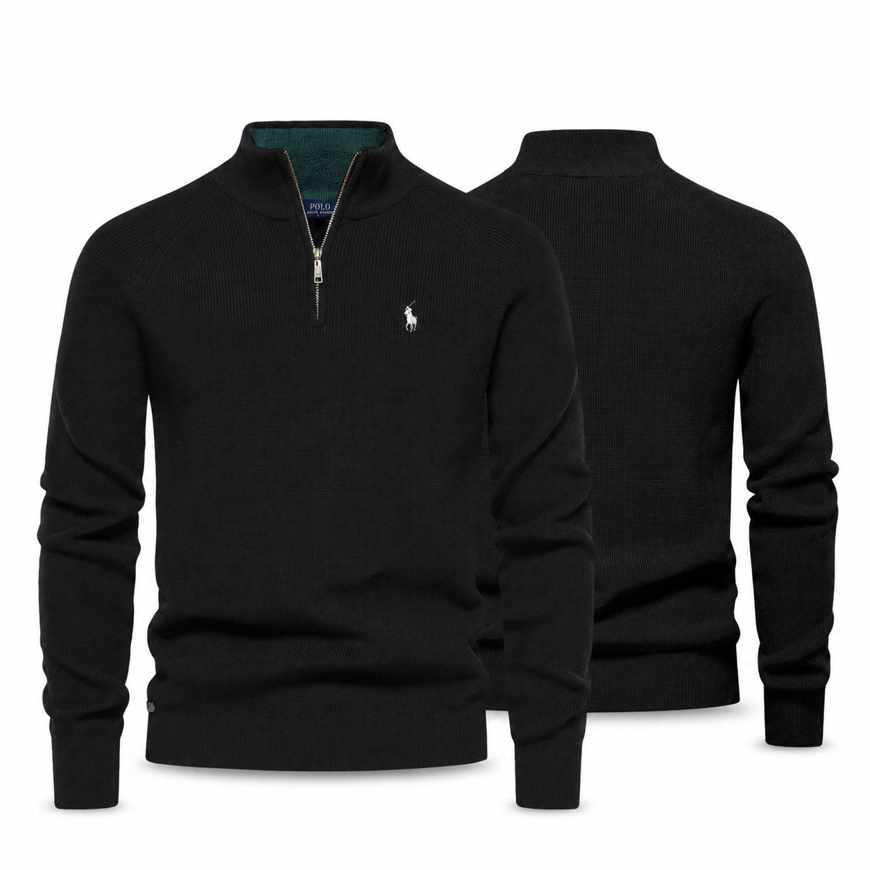 Ralph Lauren Zip Cable-Knit Wool Sweater