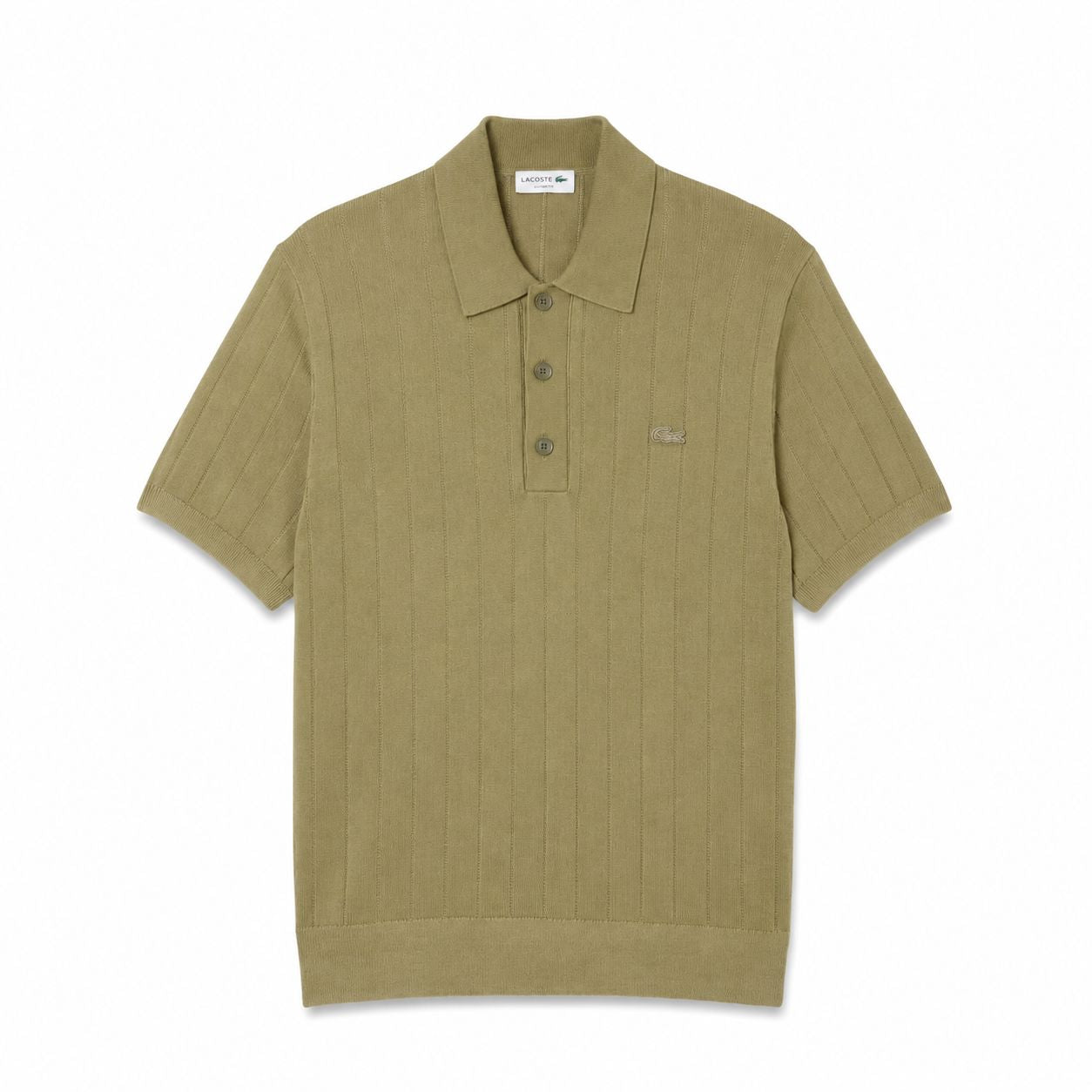Lacoste Ribbed Knit Polo Collar Sweater