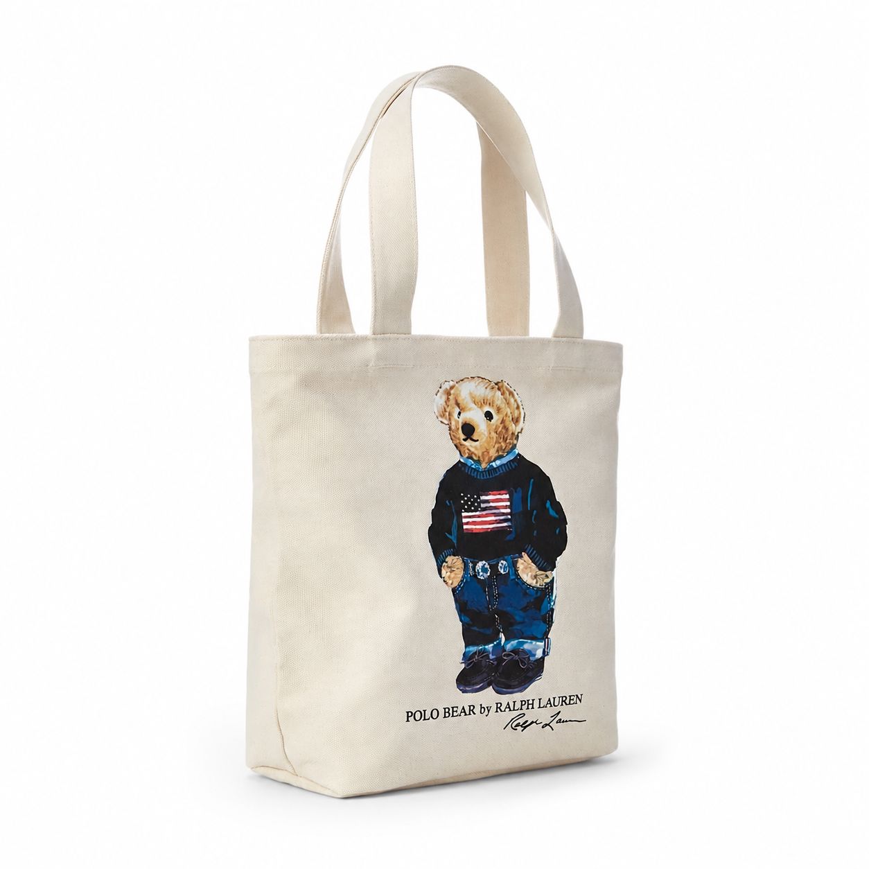 Ralph Lauren Polo Bear Cotton Canvas Tote Bag