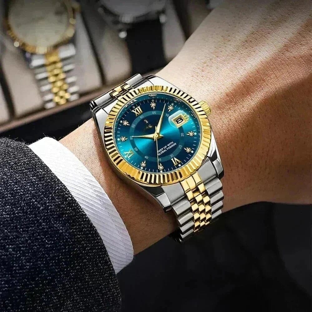Poedagar Goldenstar 40mm Men's Watch - Water-Resistant - Stainless Steel