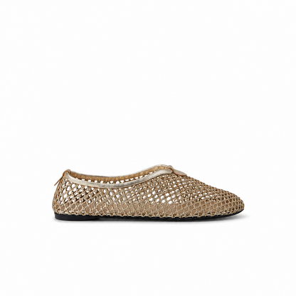 Loro Piana Floaty Flat Slip-On Women's - Rocher Gold/Silver Dust