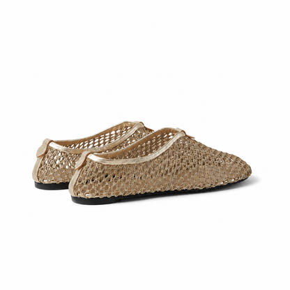 Loro Piana Floaty Flat Slip-On Women's - Rocher Gold/Silver Dust