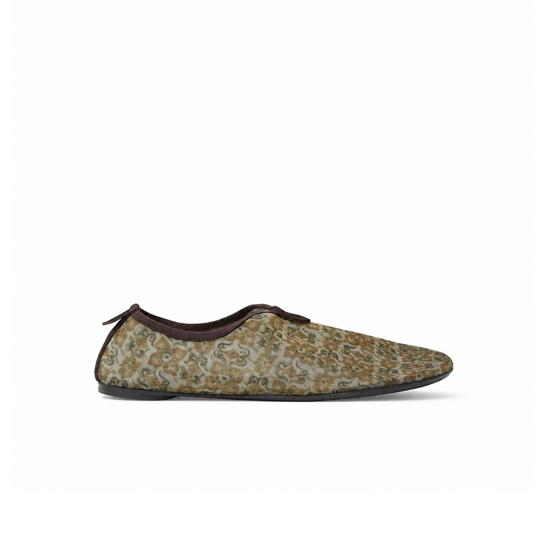 Loro Piana Floaty Flat Slip-On Women's - Light Olive/Burnt Orange