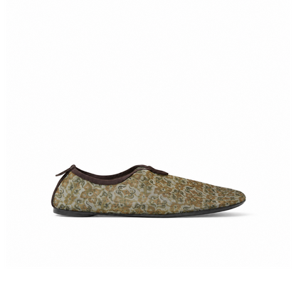 Loro Piana Floaty Flat Slip-On Women's - Light Olive/Burnt Orange