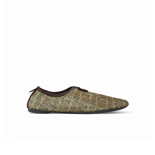Loro Piana Floaty Flat Slip-On Women's - Light Olive/Burnt Orange