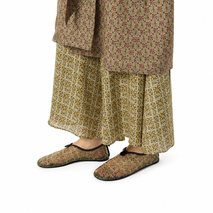 Loro Piana Floaty Flat Slip-On Women's - Light Olive/Burnt Orange