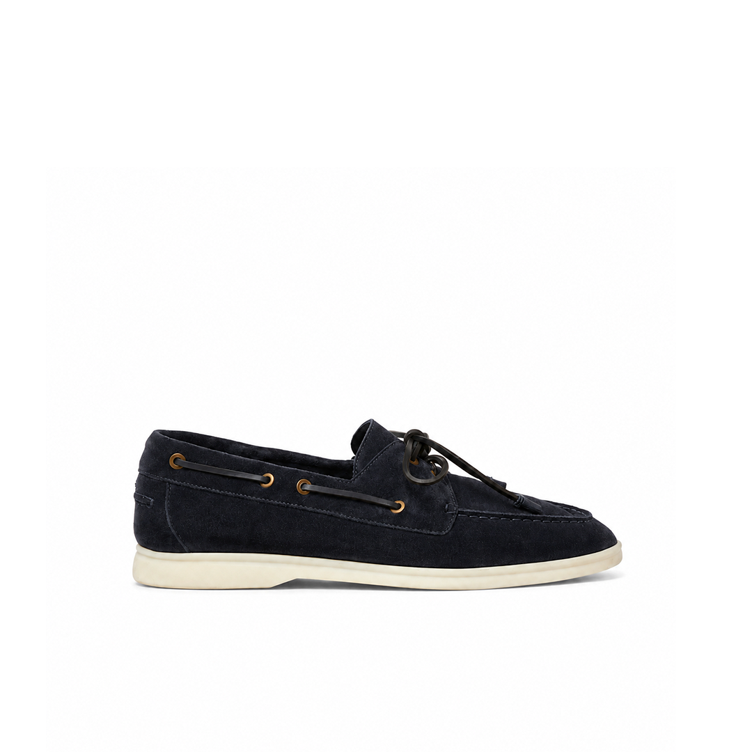 Loro Piana Sea-Sail Walk Moccasin - Blue Navy