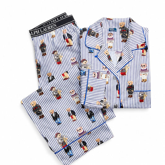 Ralph Lauren Polo Bear Cotton Sateen Pajama Set