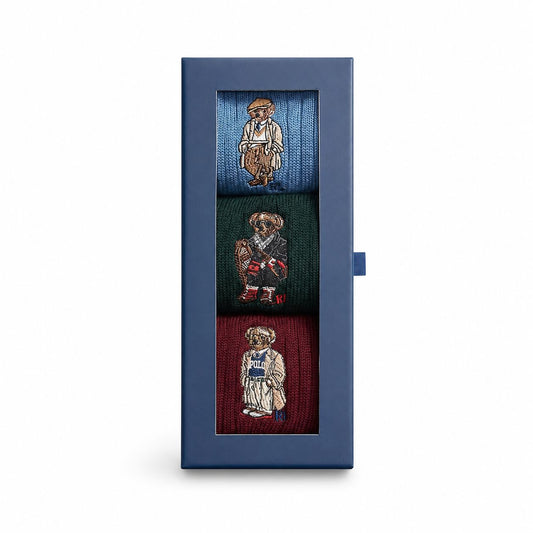 Ralph Lauren Polo Bear Crew Socks 3-Pack Gift Set