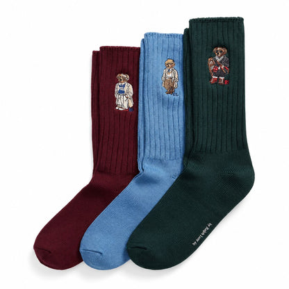 Ralph Lauren Polo Bear Crew Socks 3-Pack Gift Set