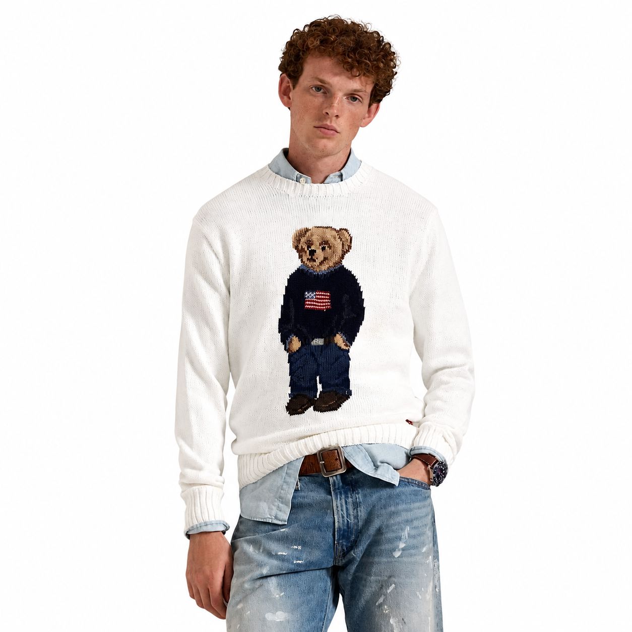 Ralph Lauren Polo Bear Cotton-Linen Sweater