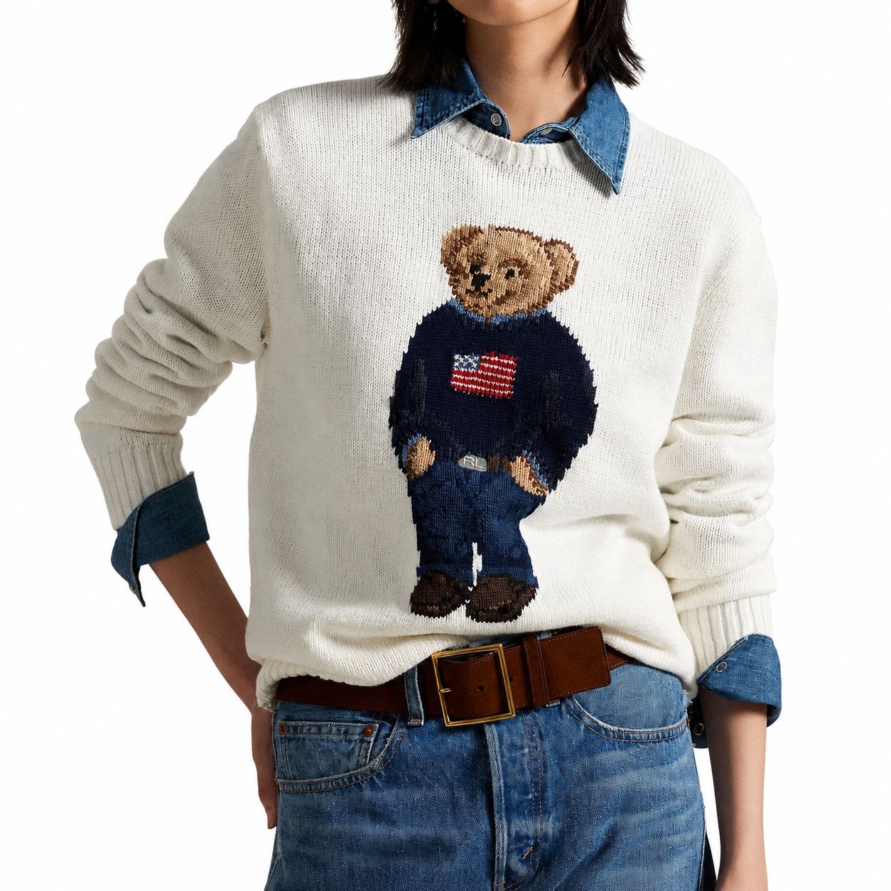 Ralph Lauren Polo Bear Cotton-Linen Sweater