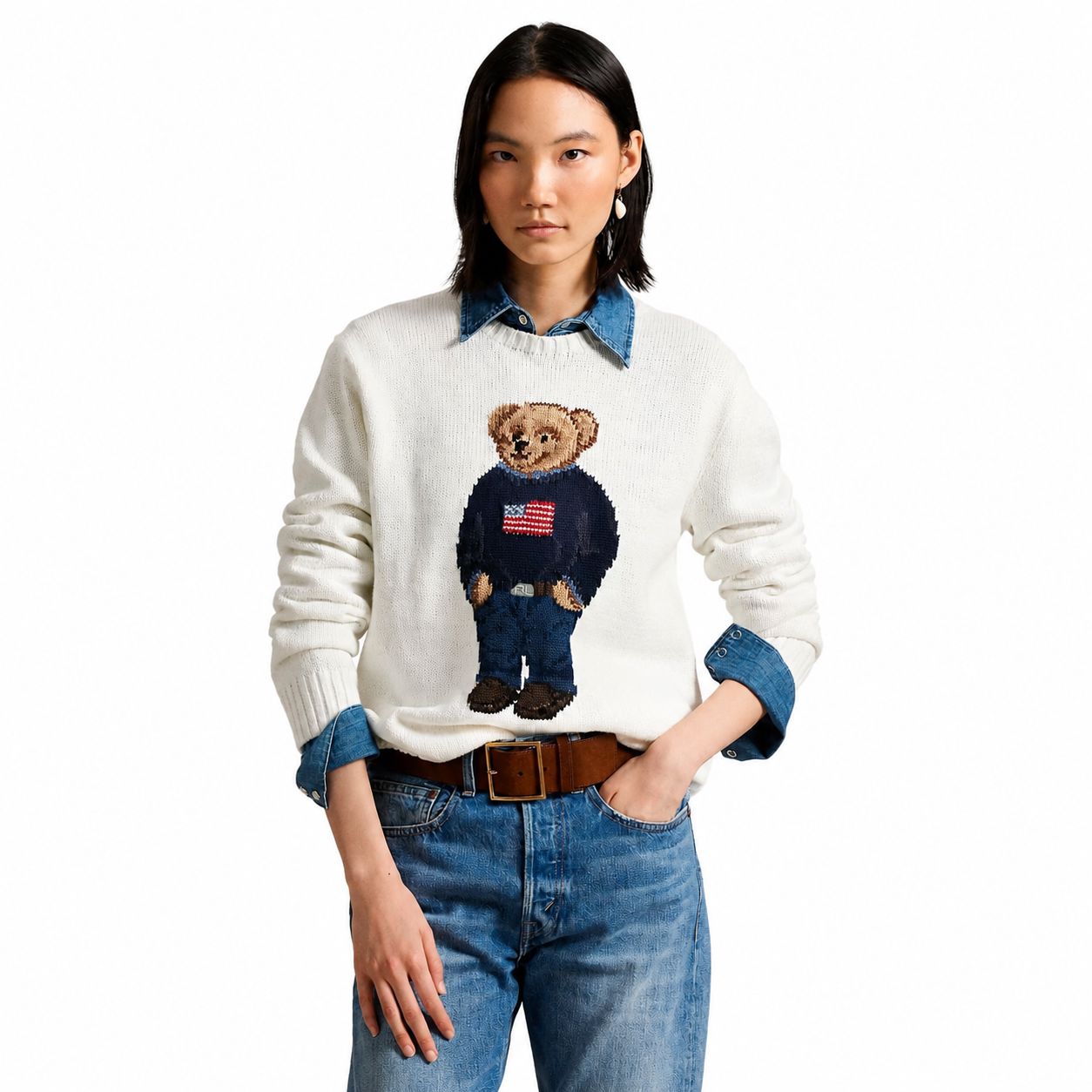 Ralph Lauren Polo Bear Cotton-Linen Sweater
