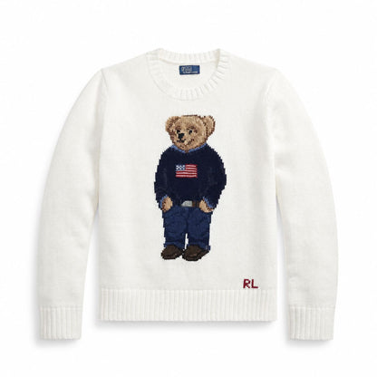 Ralph Lauren Polo Bear Linen-Cotton Crewneck Sweater