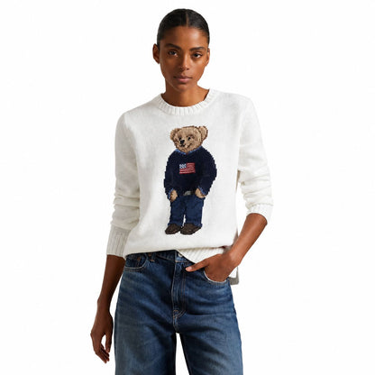 Ralph Lauren Polo Bear Linen-Cotton Crewneck Sweater