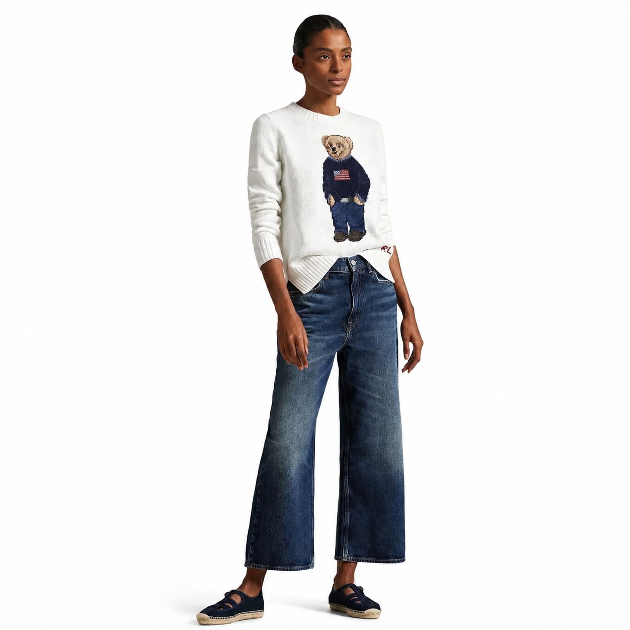 Ralph Lauren Polo Bear Linen-Cotton Crewneck Sweater
