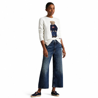 Ralph Lauren Polo Bear Linen-Cotton Crewneck Sweater