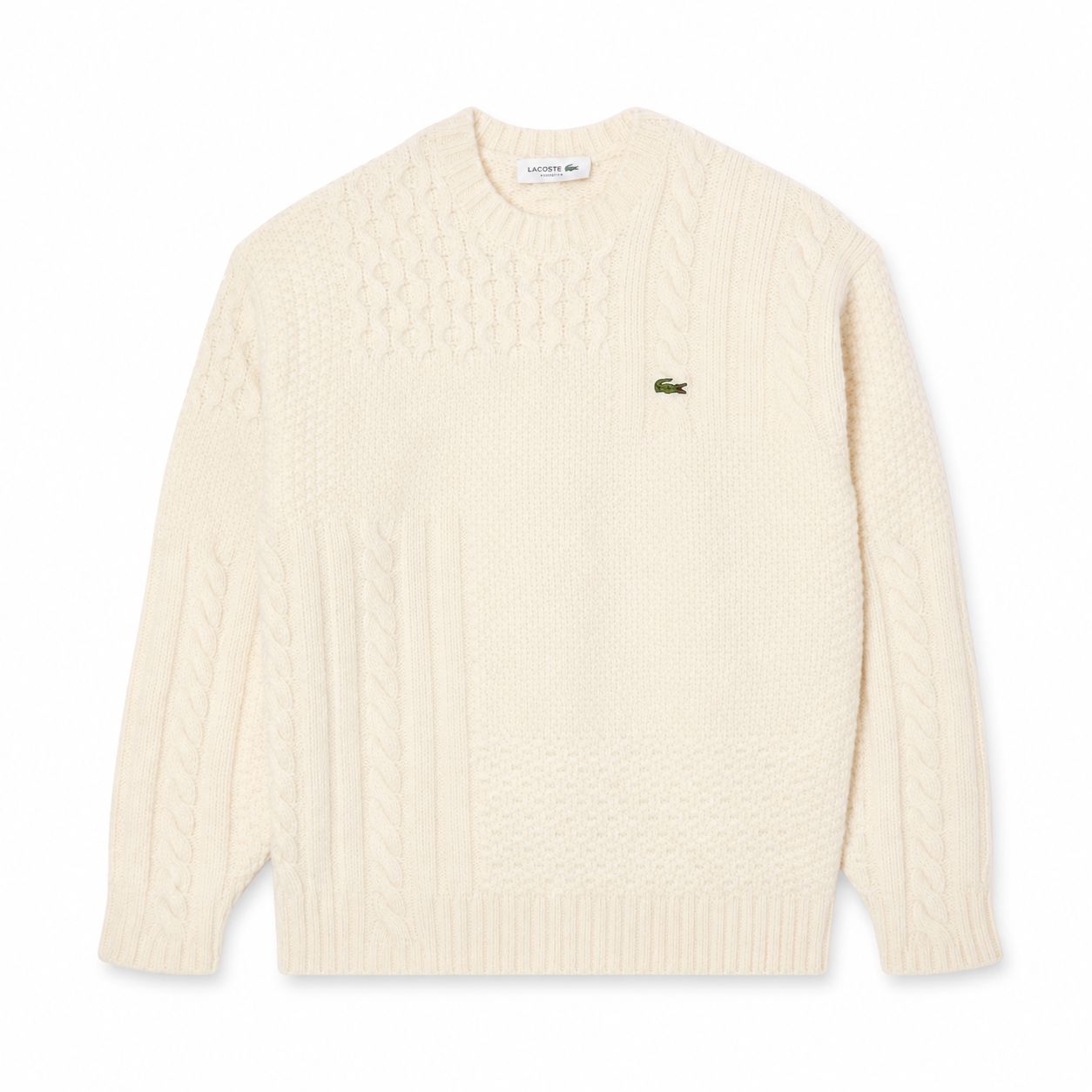 Lacoste Relaxed Fit Patchwork-Effect Wool Pullover
