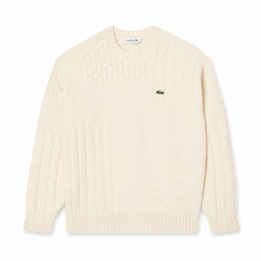 Lacoste Relaxed Fit Patchwork-Effect Wool Pullover
