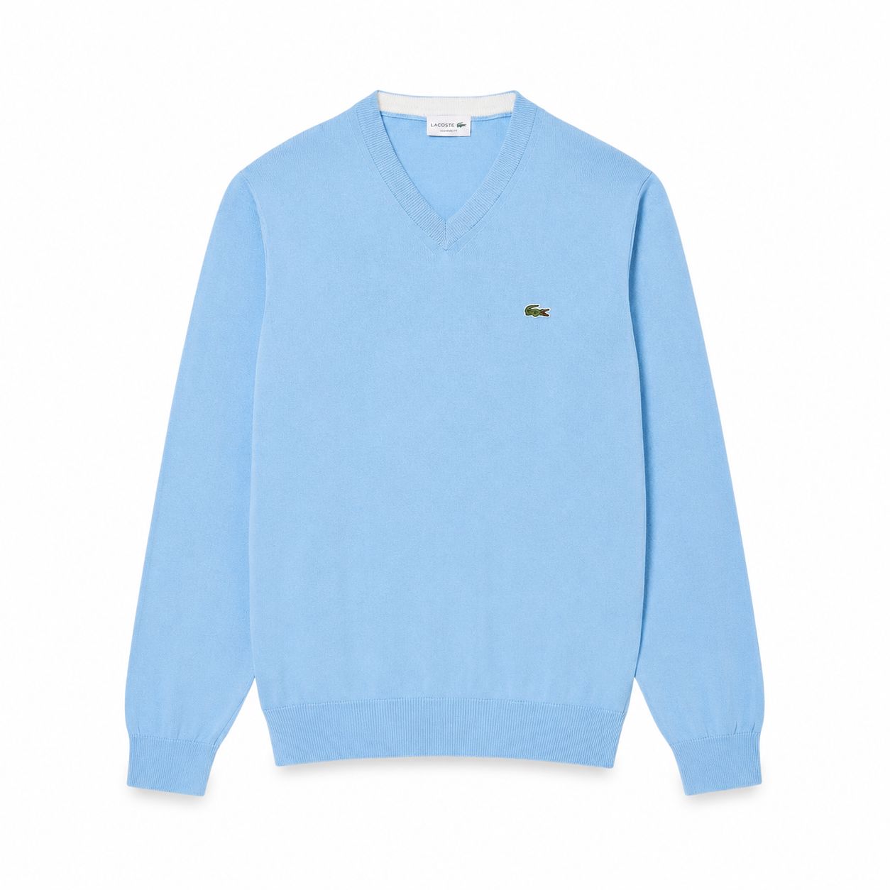 Lacoste Monochrome Cotton V-Neck Sweater