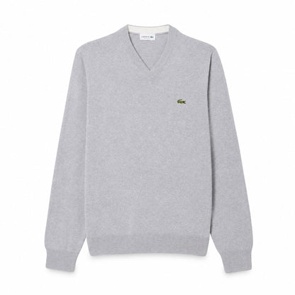 Lacoste Monochrome Cotton V-Neck Sweater
