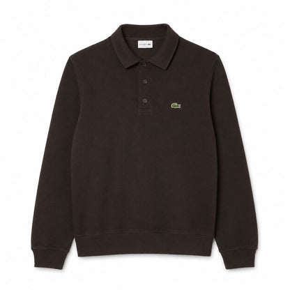 Lacoste Ribbed Cotton Sweatshirt With Polo Collar