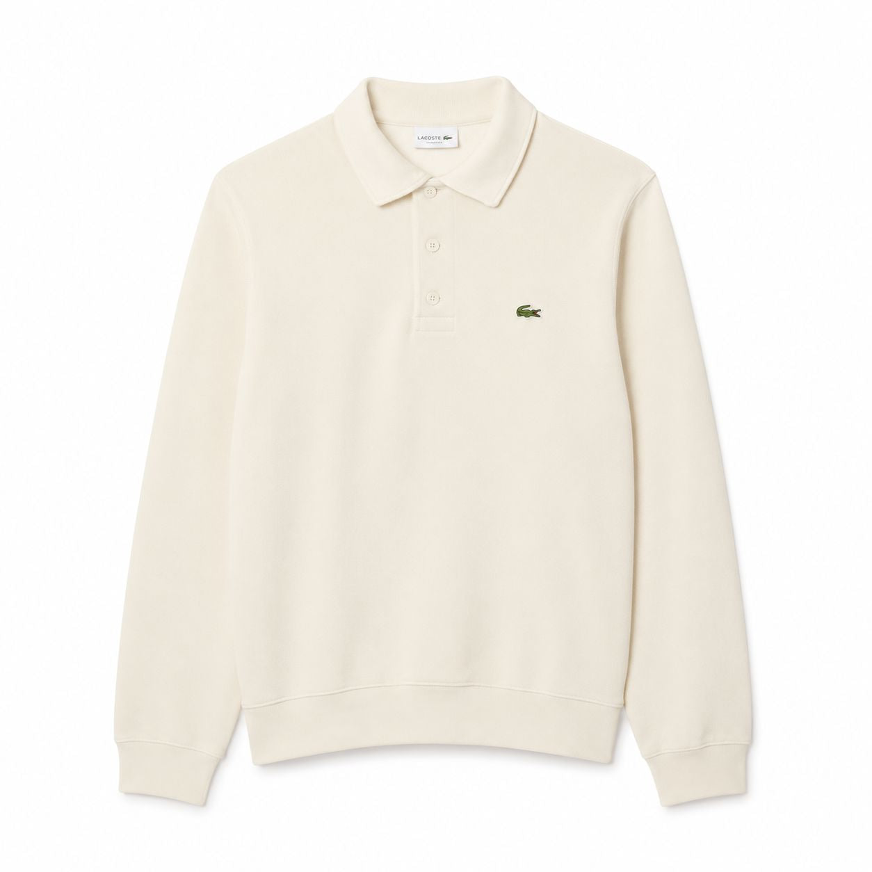 Lacoste Ribbed Cotton Sweatshirt With Polo Collar
