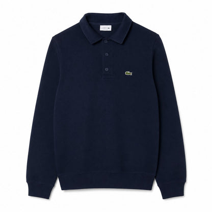 Lacoste Ribbed Cotton Sweatshirt With Polo Collar