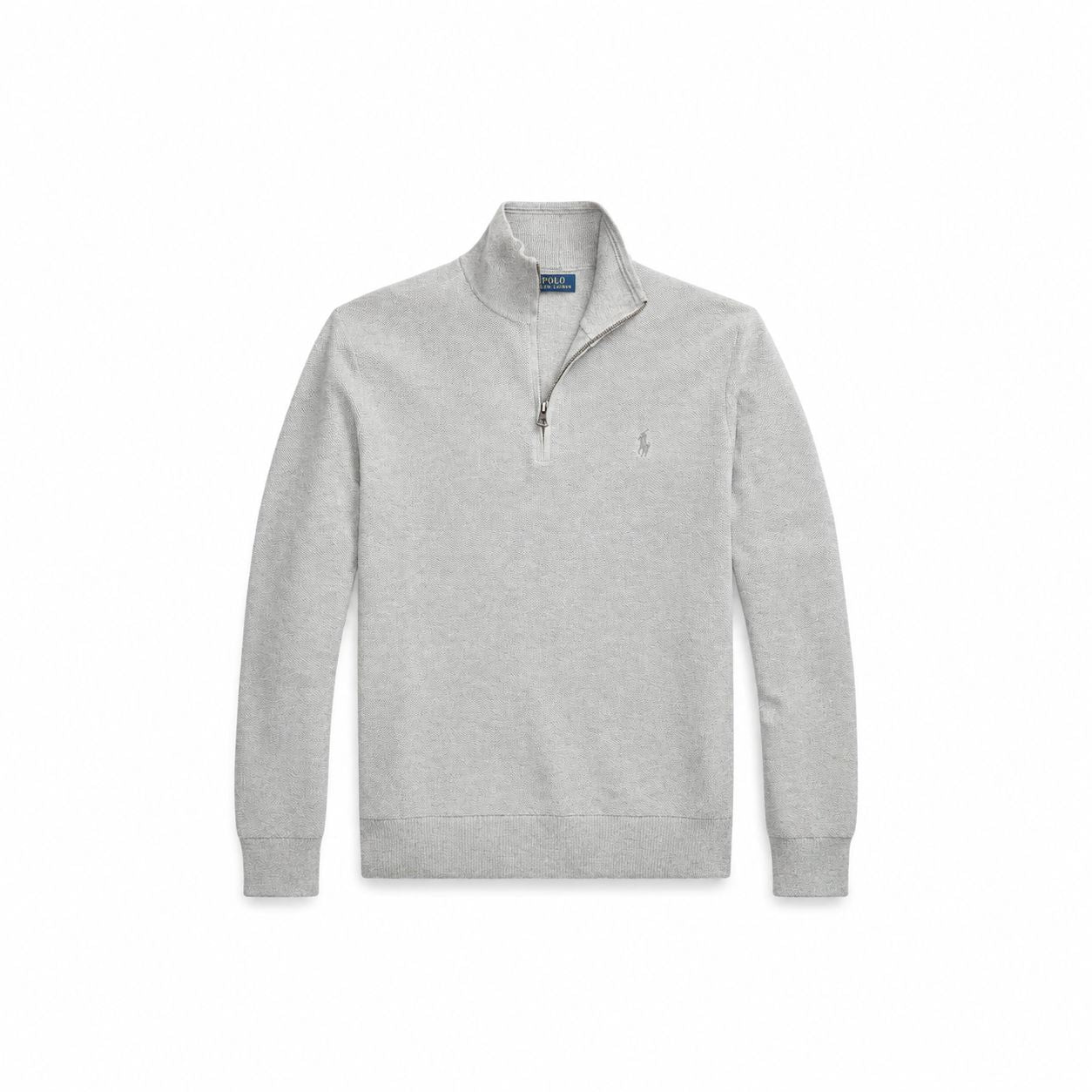 Ralph Lauren Mesh-Knit Cotton Quarter-Zip Sweater