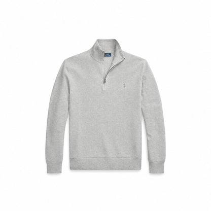 Ralph Lauren Mesh-Knit Cotton Quarter-Zip Sweater