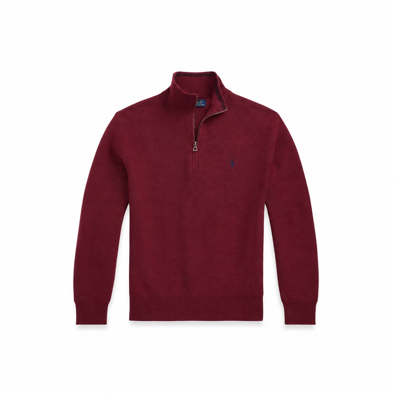Ralph Lauren Mesh-Knit Cotton Quarter-Zip Sweater
