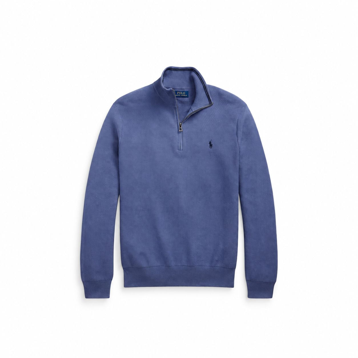 Ralph Lauren Mesh-Knit Cotton Quarter-Zip Sweater