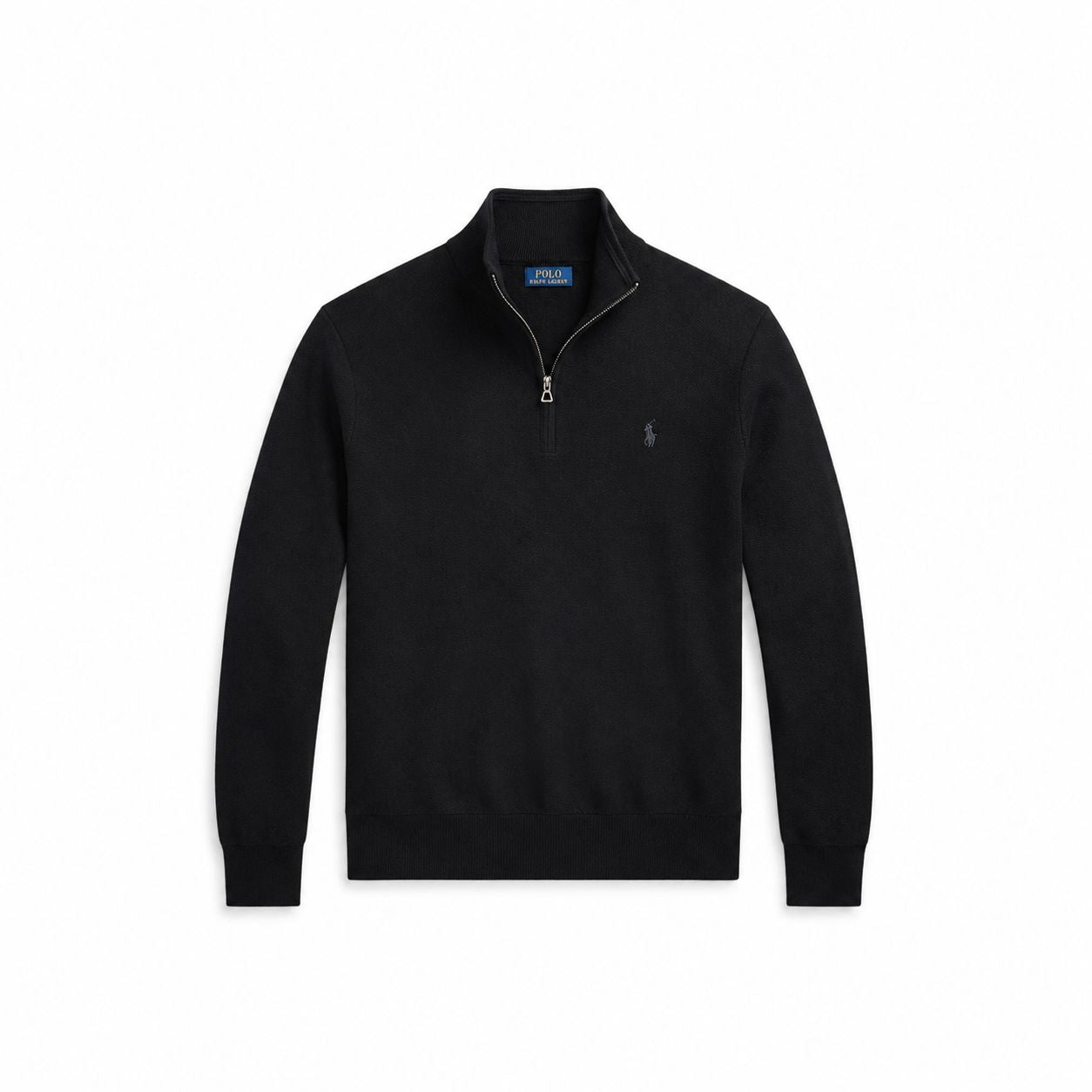 Ralph Lauren Mesh-Knit Cotton Quarter-Zip Sweater