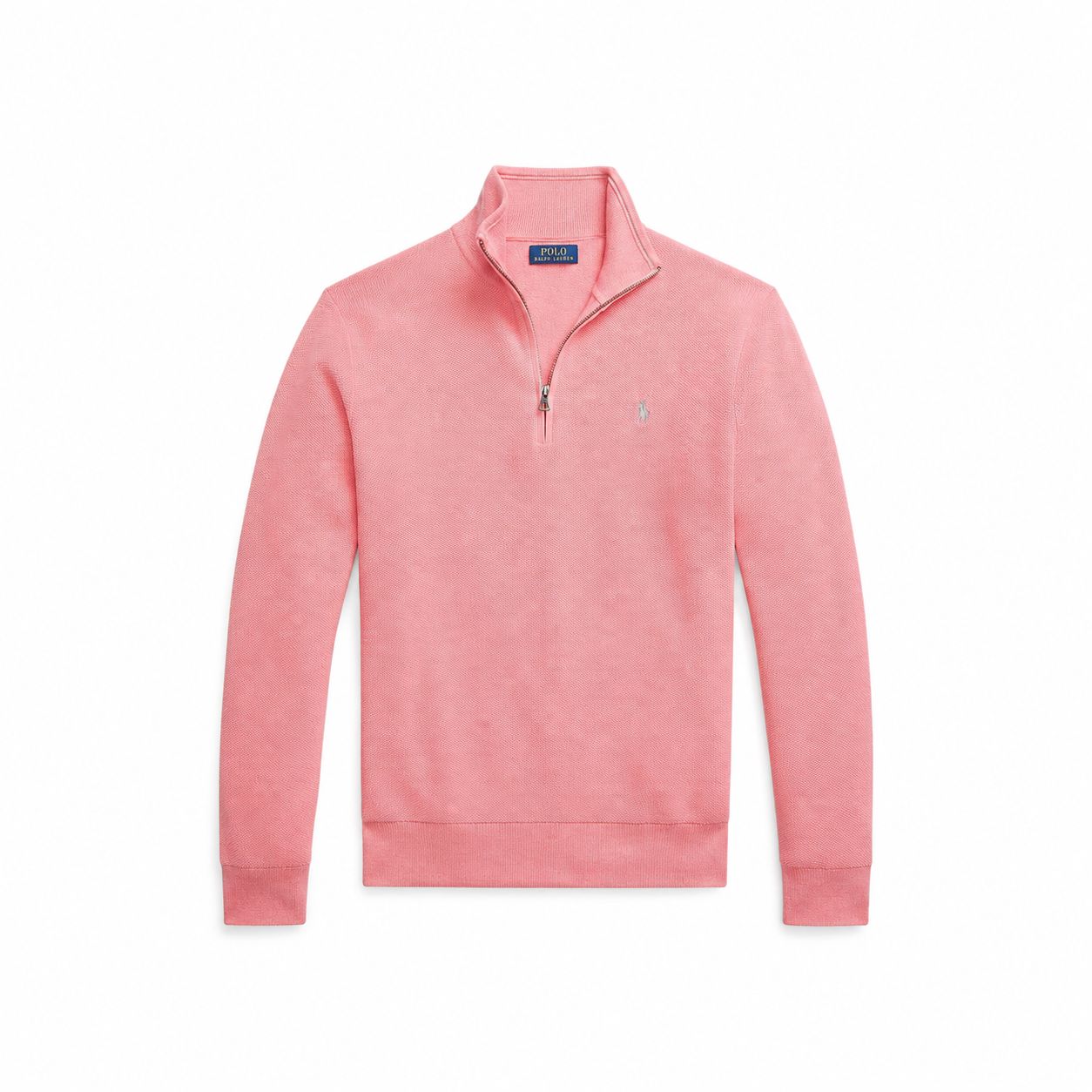 Ralph Lauren Mesh-Knit Cotton Quarter-Zip Sweater