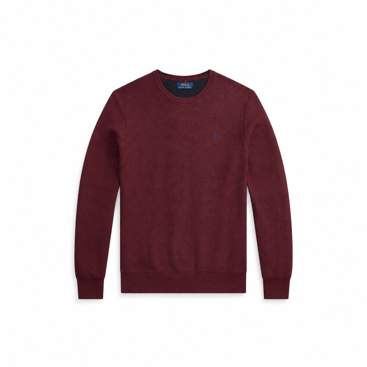 Ralph Lauren Mesh-Knit Cotton Crewneck Sweater
