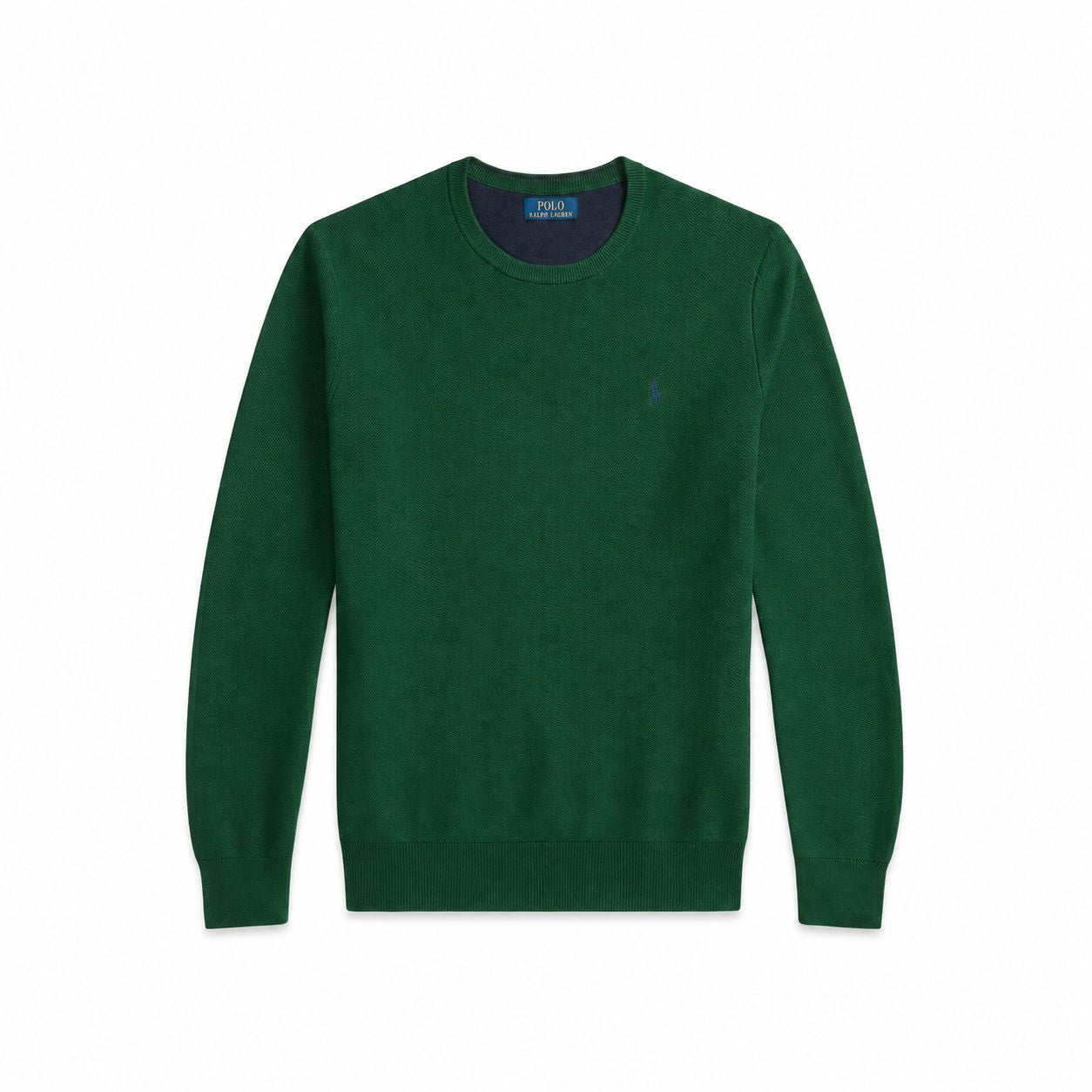 Ralph Lauren Mesh-Knit Cotton Crewneck Sweater
