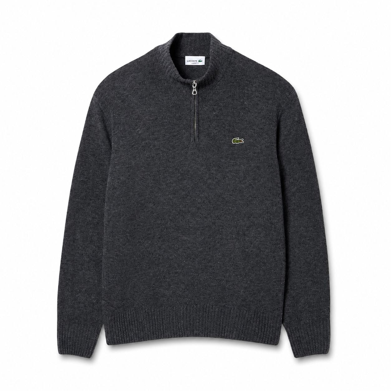 Lacoste Men's Zipped High-Neck Combed Wool Sweater