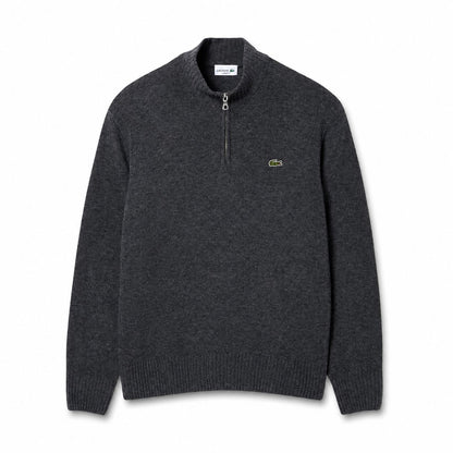 Lacoste Men's Zipped High-Neck Combed Wool Sweater