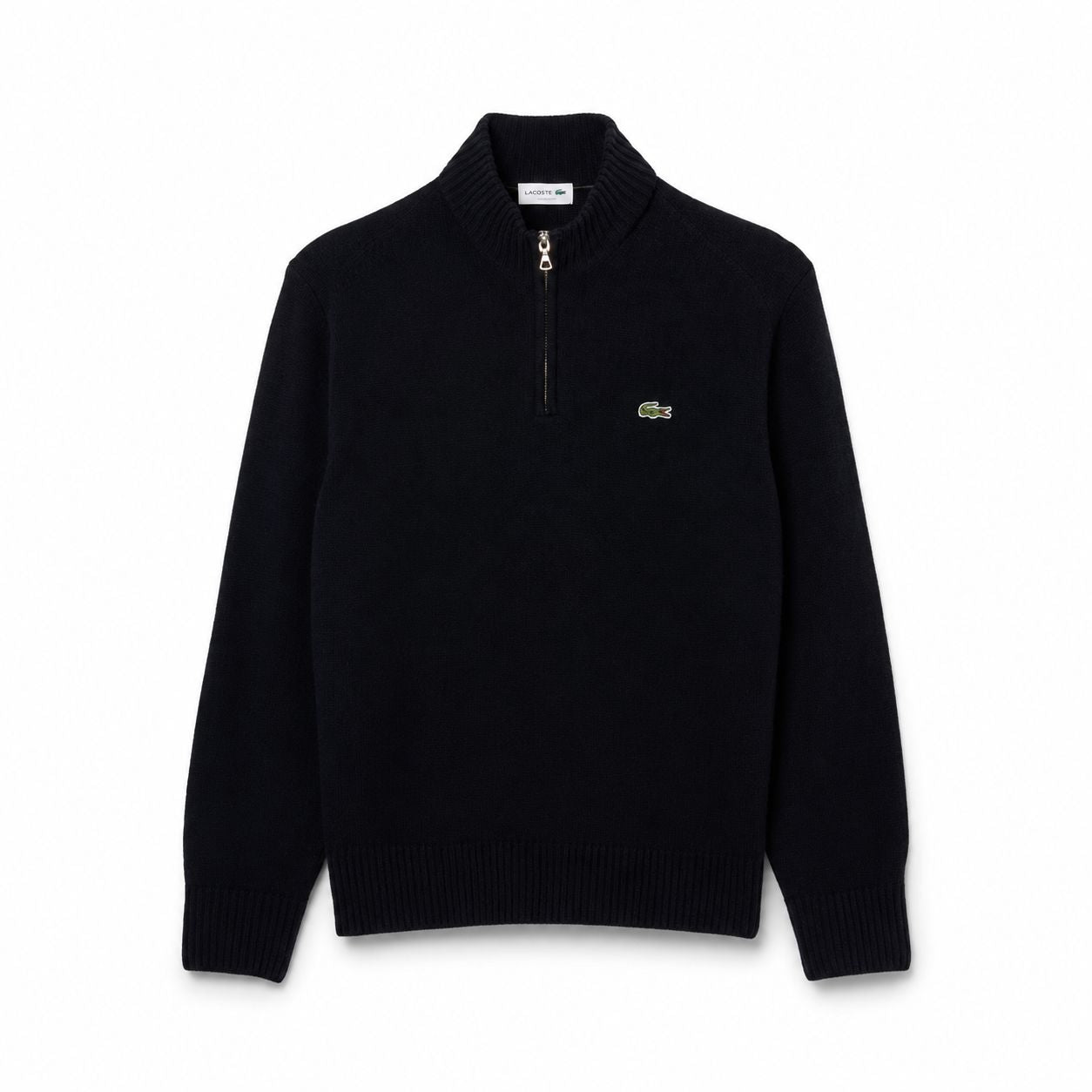 Lacoste Men's Zipped High-Neck Combed Wool Sweater