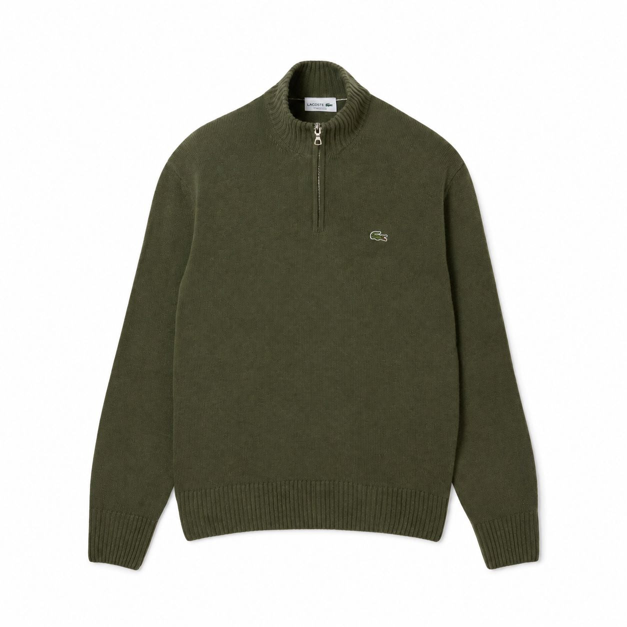 Lacoste Men's Zipped High-Neck Combed Wool Sweater