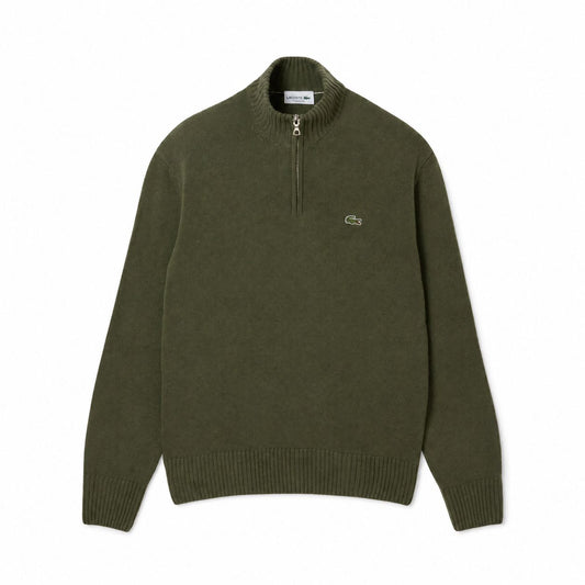 Lacoste Men's Zipped High-Neck Combed Wool Sweater