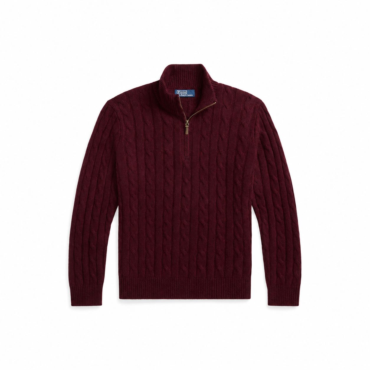 Ralph Lauren Cable-Knit Cashmere Quarter-Zip Sweater
