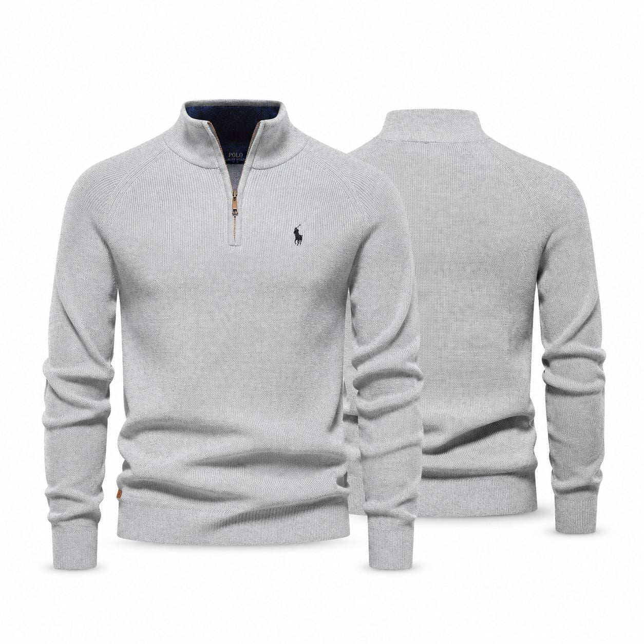 Ralph Lauren Zip Cable-Knit Wool Sweater