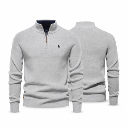 Ralph Lauren Zip Cable-Knit Wool Sweater