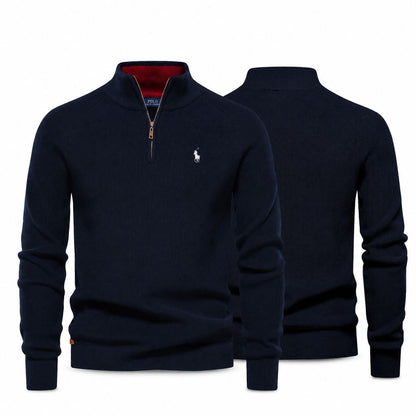Ralph Lauren Zip Cable-Knit Wool Sweater