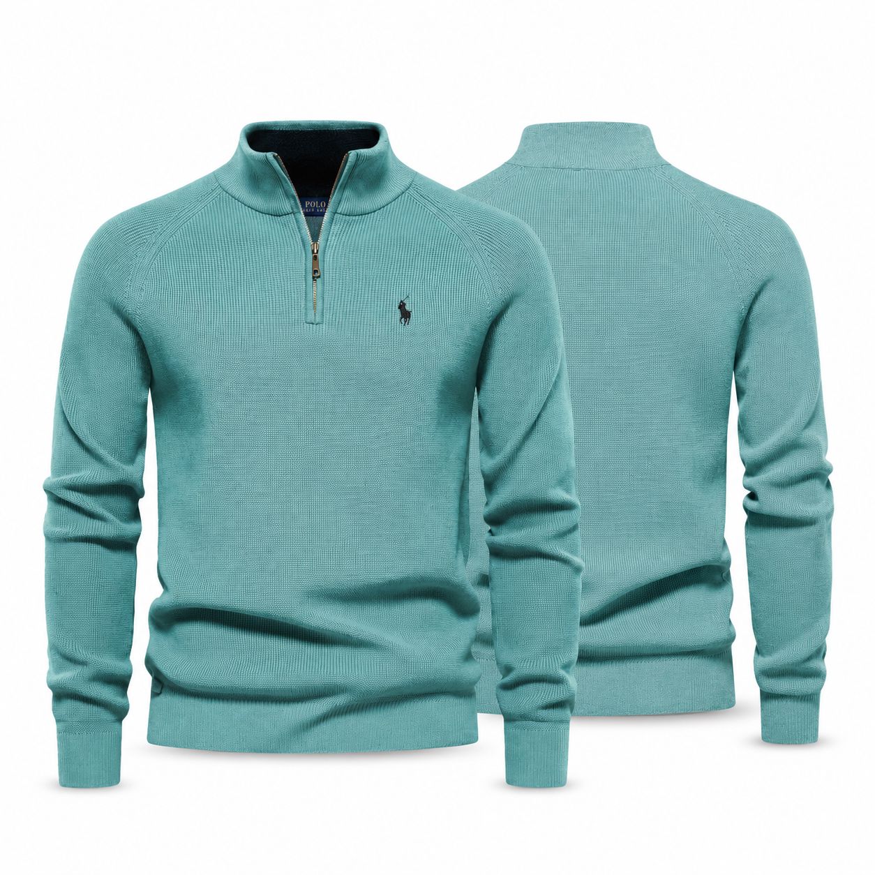 Ralph Lauren Zip Cable-Knit Wool Sweater