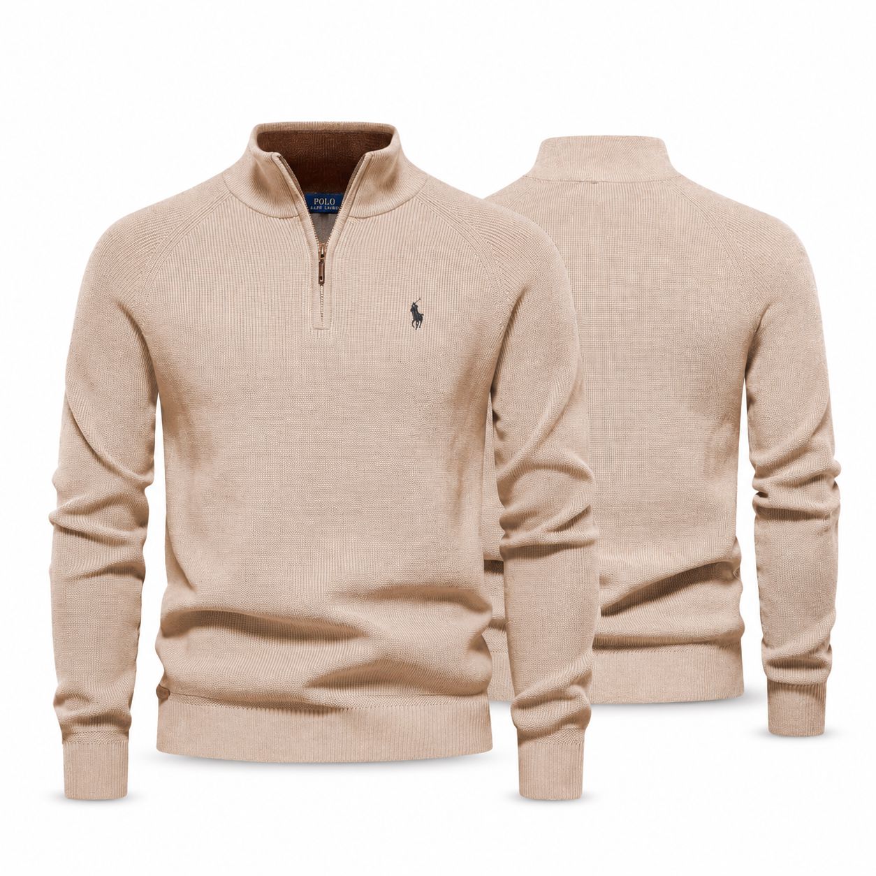 Ralph Lauren Zip Cable-Knit Wool Sweater